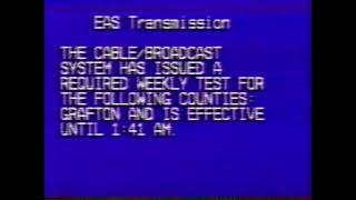 EAS Emergency Alert System RWT Required Weekly Test for Grafton County, New Hampshire, Dec. 12, 2003