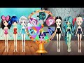 MLP Anime Paper Dolls- Pinkamena Zombie Chrysalis Ladybug  Wednesday-Hallloween party-Evil vs Good