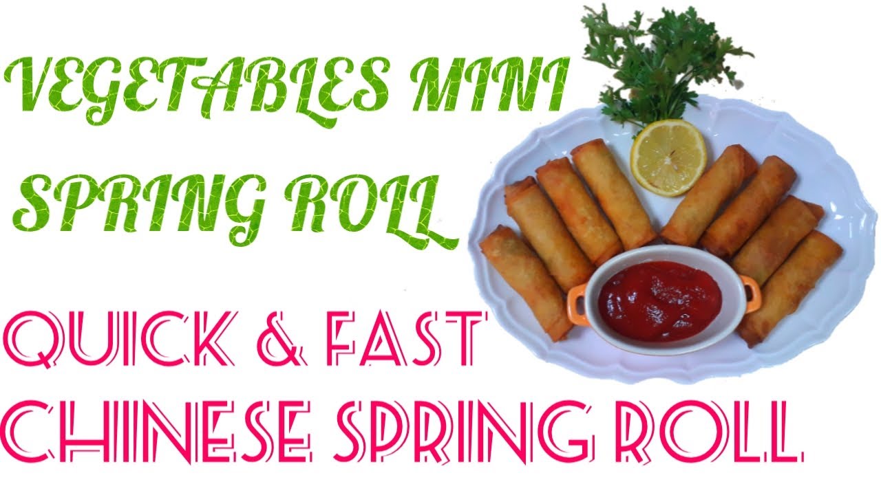 How to make Chinese mini spring roll, vegetables spring roll, spring