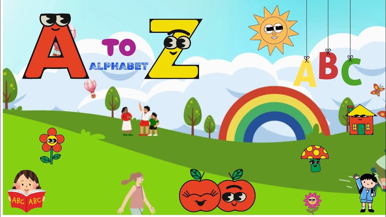 ⚽🌍🎨🚖🚀🌈☔A TO Z ALPHABET FOR KID || A TO Z WORDS || LEARN ALPHABET ...