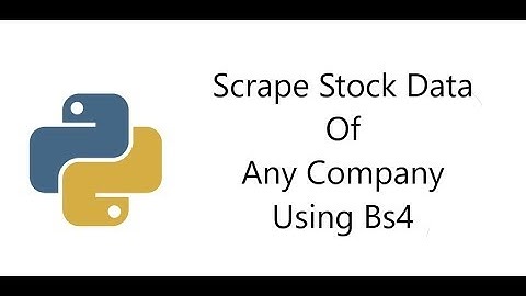 Python Scrape Stock Data - Intraday