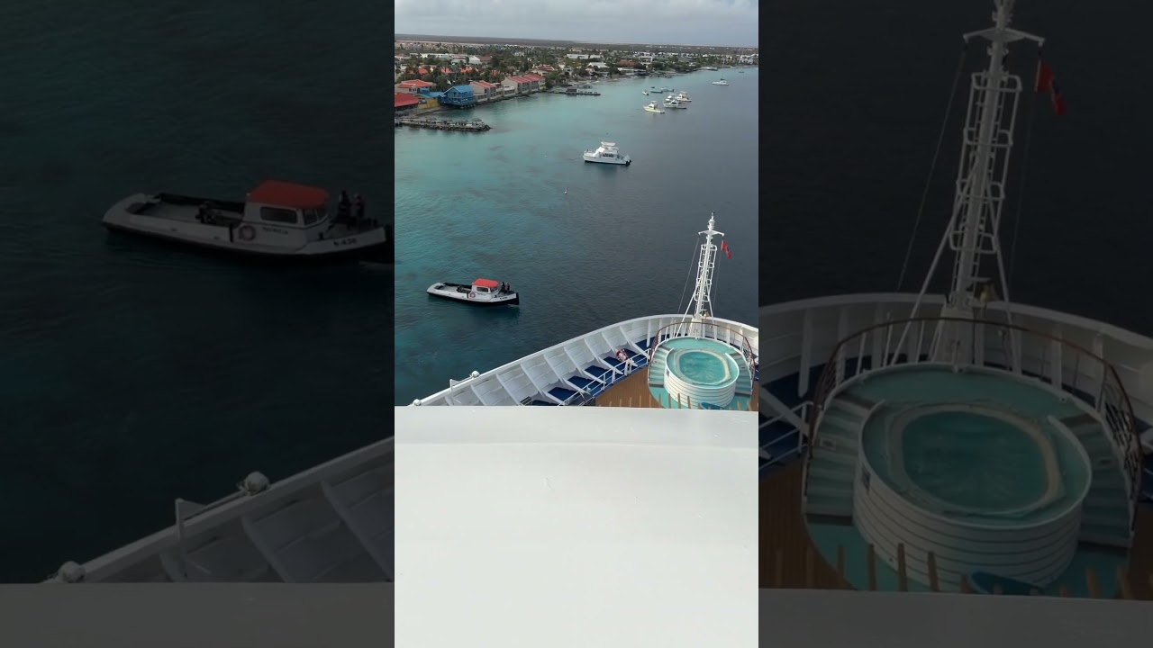 #DreamTrackAI Docking in Bonaire on the Carnival Horizon to go land sailing
