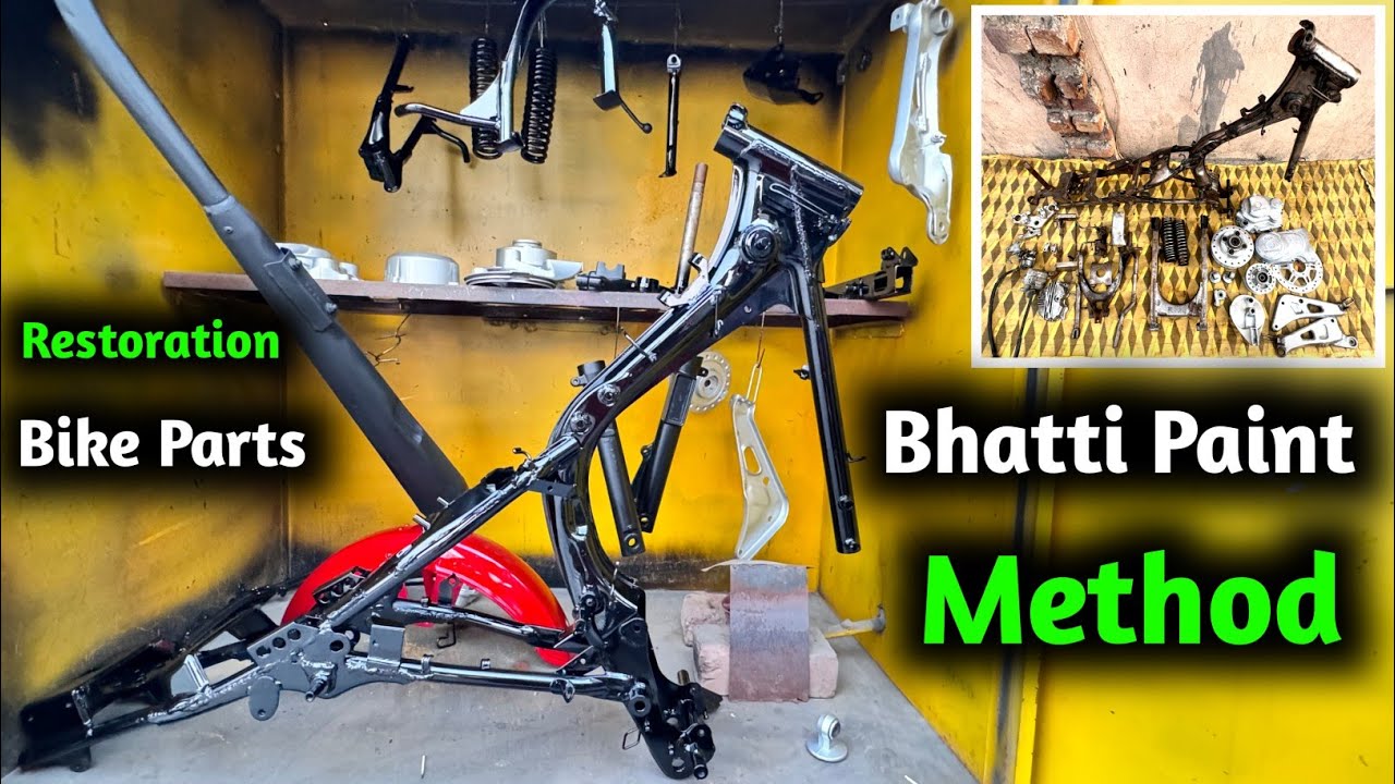How to paint old bike silver and black parts complete mathed ||  Bike parts restoration