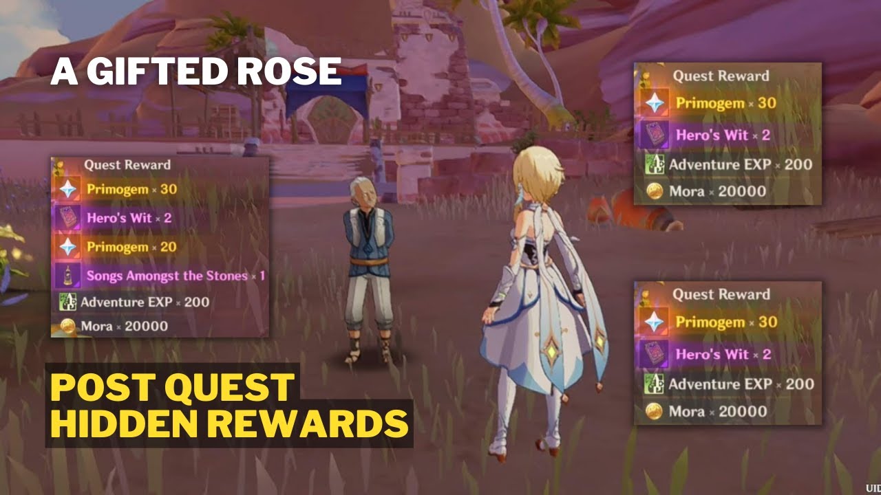 A Gifted Rose Day 7 - Post Quest Hidden Rewards (GET 110 PRIMOGEMS