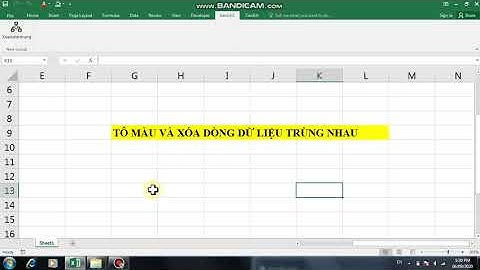 Tiện ích 3: Tô màu và xóa dòng dữ liệu trùng nhau trong excel