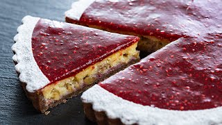 Raspberry and Walnuts Tart Cake
