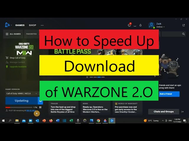 Can't Download Modern Warfare 2 or Warzone 2.0 on Battle.net or Slow  Download Speeds Fix - GameRevolution