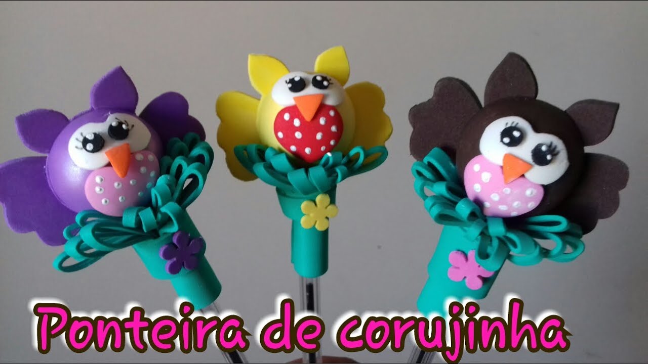 Lembrancinha para  dia dos professores! ponteira de corujinha.