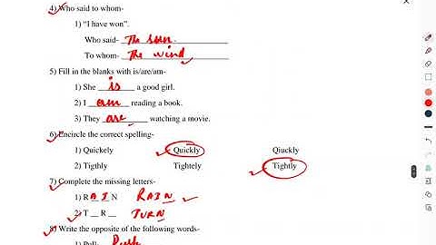 CLASS- 2ND /CYCLE TEST -3/ ENGLISH