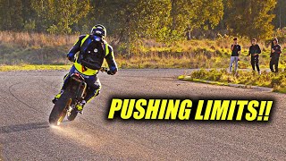 Supermoto 500Cc - Riding Hard On Racetrack