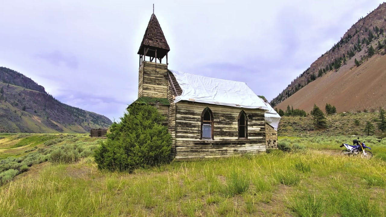 Kirkland Ranch Rd. Ashcroft BC to Spences Bridge BC on a 2019 WR250R. Pokhaist St. Aidans Church