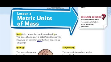 Grade 4 Chapter 12 Lesson 3 Metric Units of Mass