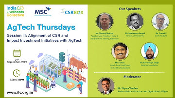 ILC - AgTech Thursdays Series | Dheeraj Mutreja-Assistant VP - Rural & Development Banking, Rabobank