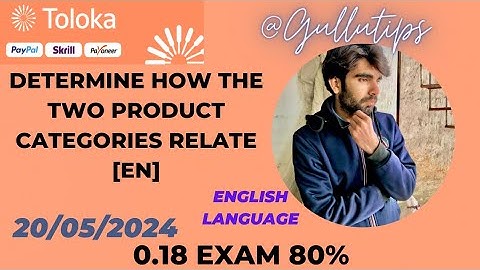Determine how the two product categories relate [en] 0.18 Exam Accept English #gullutips #toloka