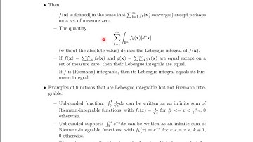 Math 23b.  Week 7, Video 4: Measure zero & Lebesgue integrals (20.5)