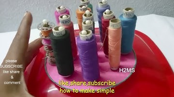 how to make simple sewing thread spool/Bobbin holder | spool organizer/diy bobbin rack/thread stand