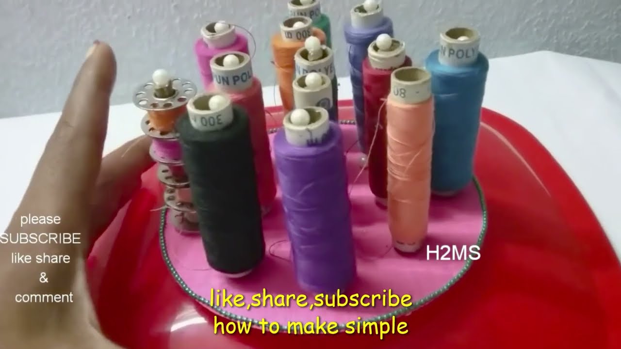 how to make simple sewing thread spool/Bobbin holder | spool organizer/diy bobbin rack/thread stand