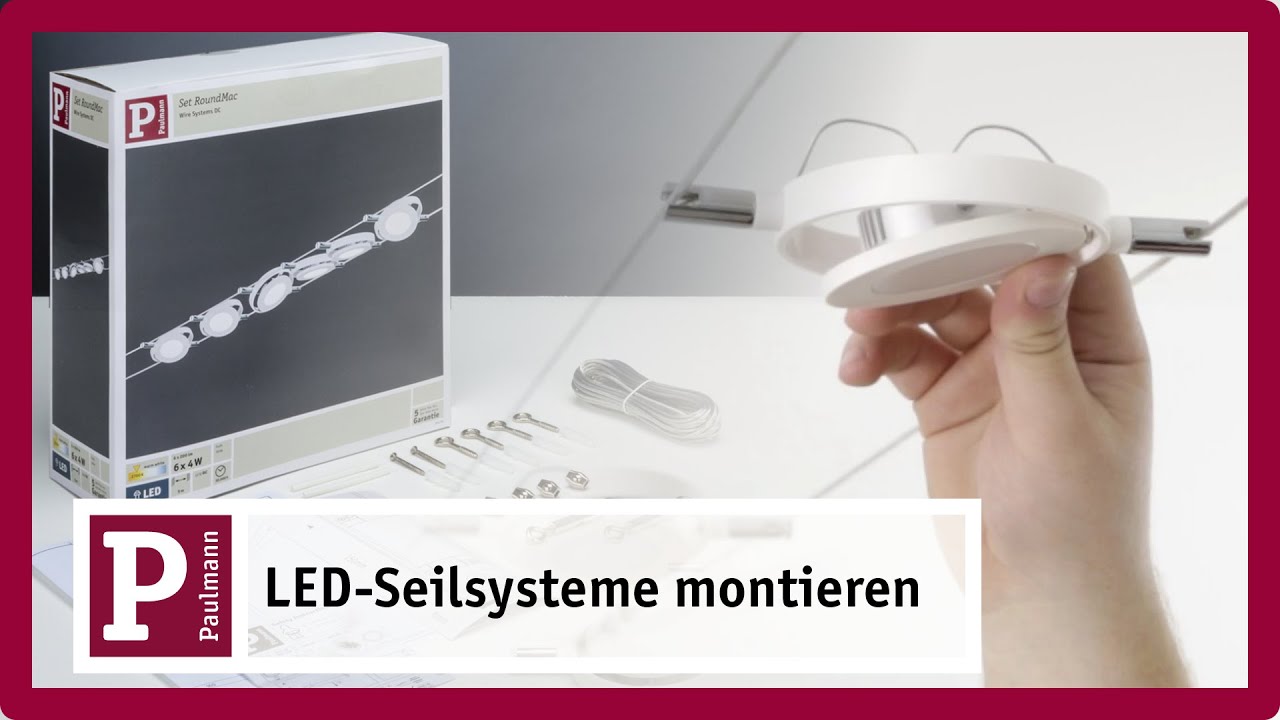 LED Seilsystem RoundMac Basisset 6x200lm 6x4,3W 2700K 230/12V Weiß matt