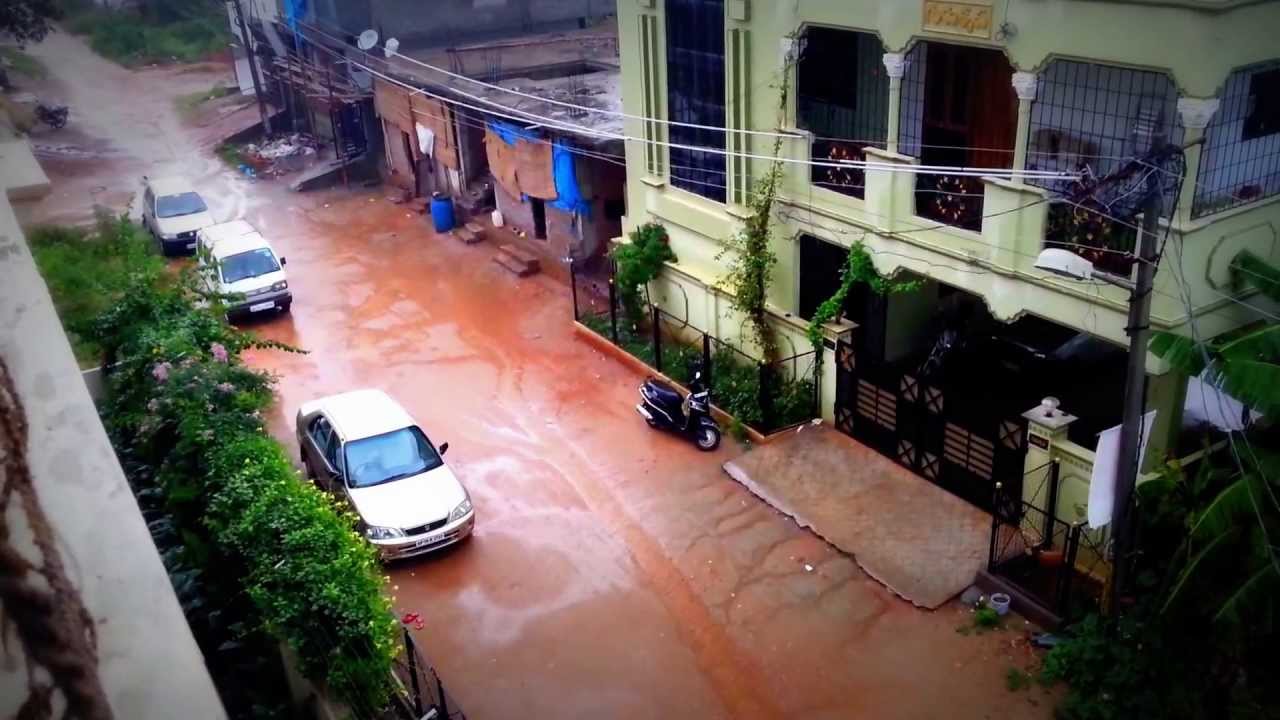Rain water harvesting mini earthworks on the road