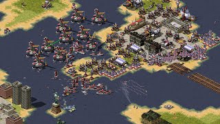 Red Alert 2 | Extra hard ai | Euro Map | Great Britain | aircraft carrier attack | Prism tank