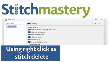 Using your right mouse button as stitch delete - Stitchmastery tutorial