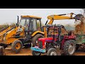 Mahindra 475 Eicher 380 Massey 241 Loading with Tractor Stuck in Mud Overturnd JCB | Jcb and Tractor