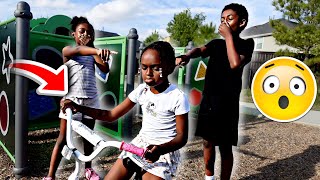 Mean Siblings Make Fun Of Girl For Riding Bike With Training Wheels They Instantly Regret It