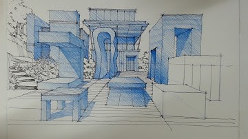 Perspective Drawing : Sketch in objects in perspective... #shorts