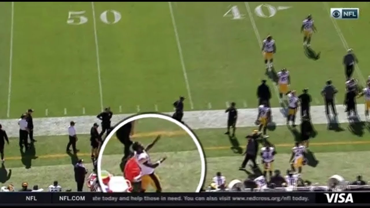 Antonio Brown Loses his COOL on the sideline THROWS Gatorade Cooler