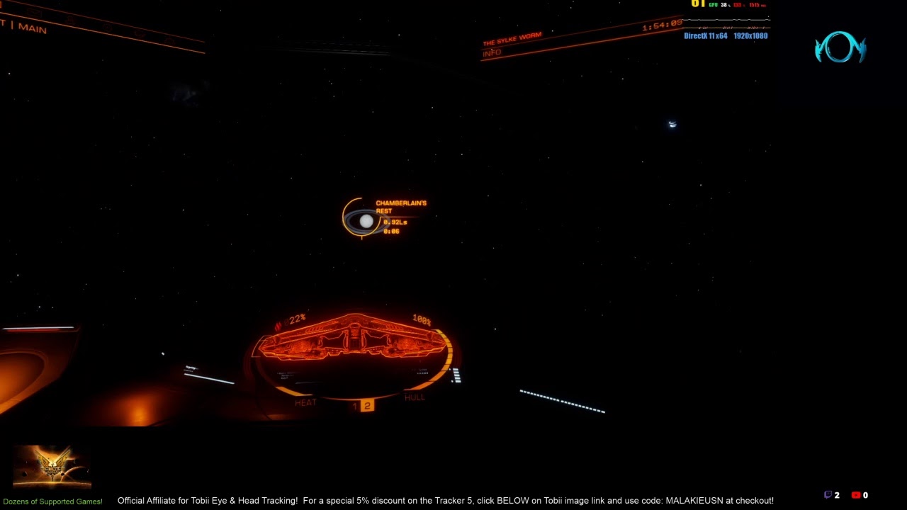 Elite Dangerous Odyssey w/Tobii 5 Eye & Head Tracking active in both