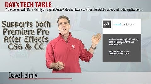 Premiere Pro & After Effects  Native Stereoscopic 3D Editing with Vision III QuickS3D