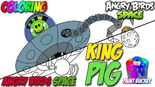 Angry Birds Space Coloring Pages - King Pig Angry Birds Coloring Games for Kids screenshot 3