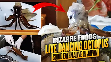 Bizarre Foods - Live Dancing Octopus / Squid Eaten alive in Japan