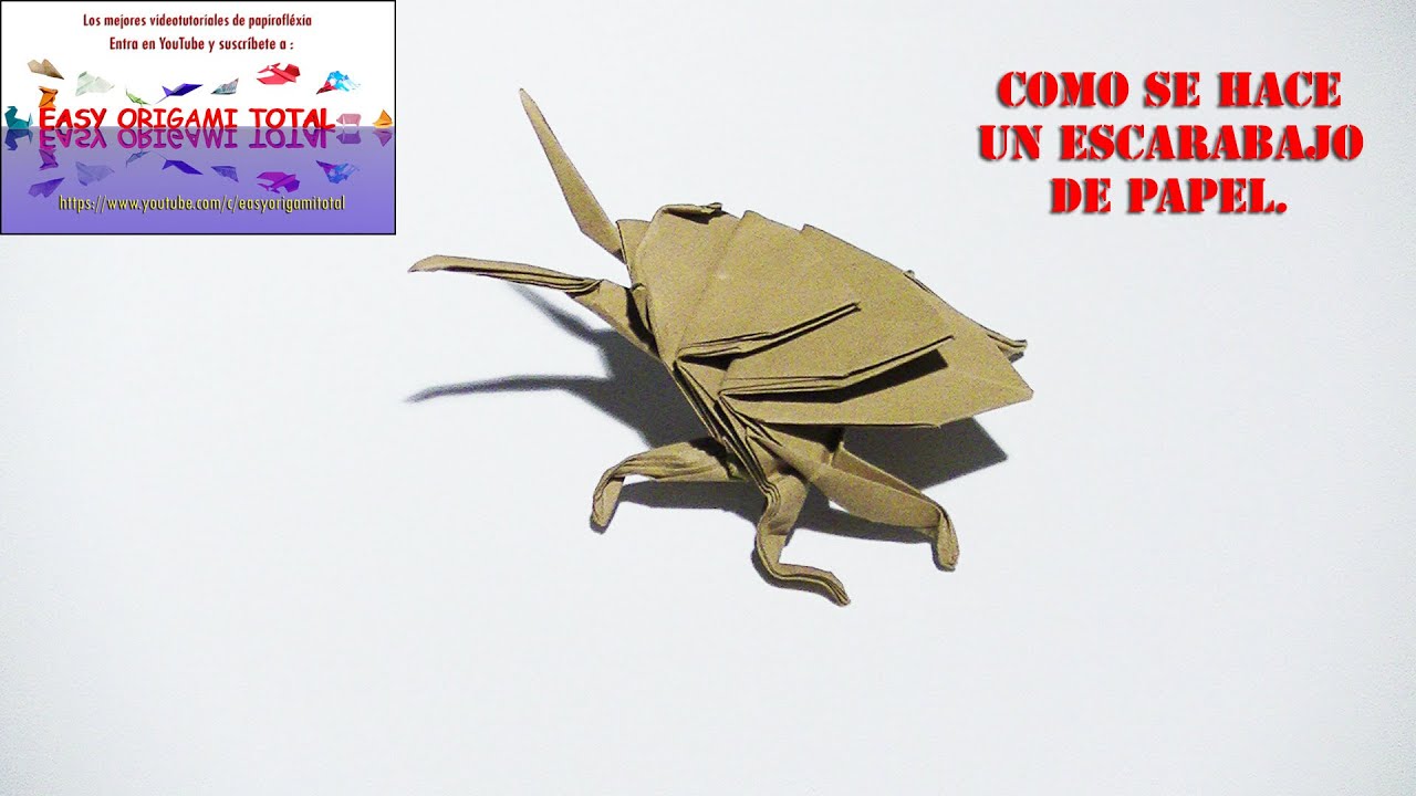 como se hace un escarabajo de papel origami