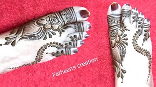 Traditional mehndi design for legs | semi bridal simple mehndi design for feet | Arabic legs design.