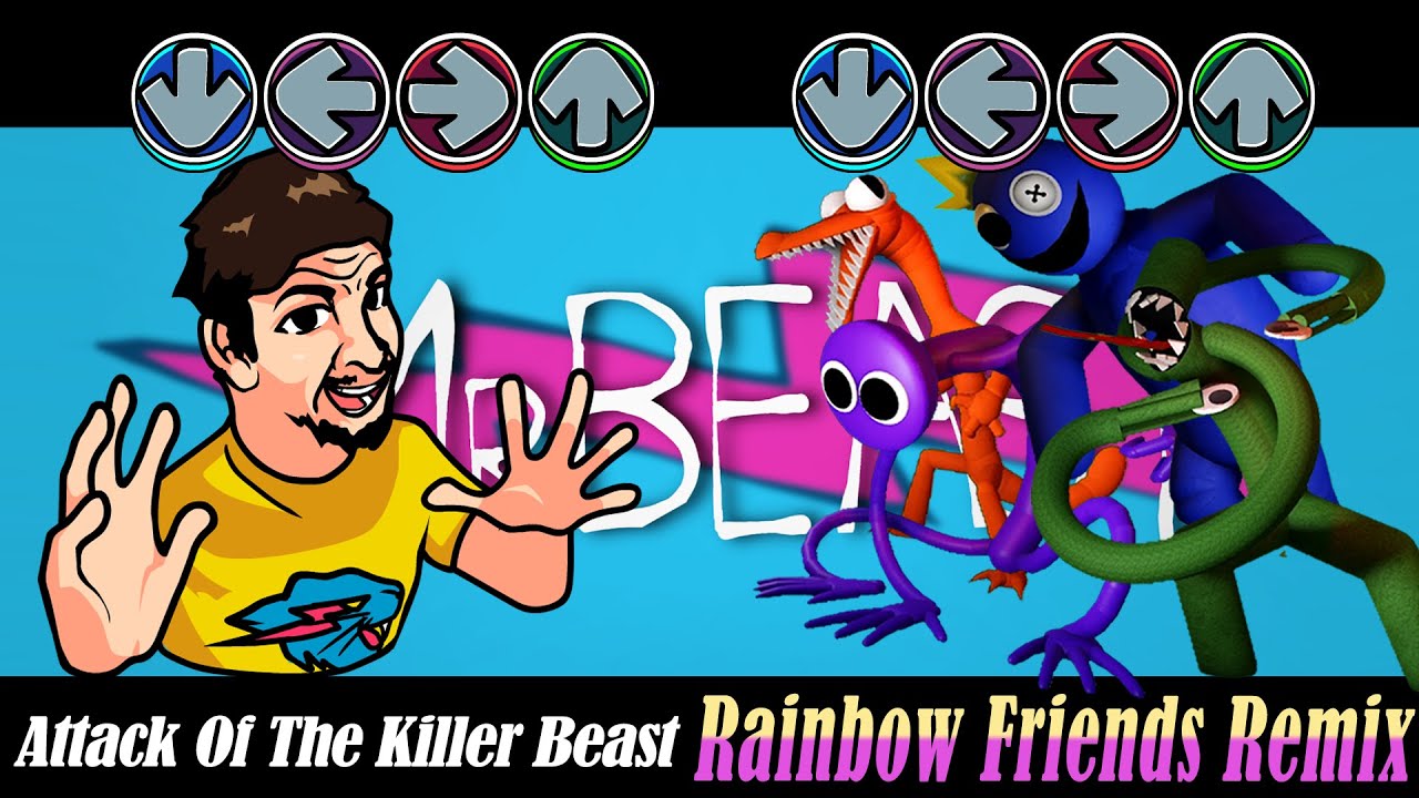 FNF Attack Of The Killer Beast But Everyone (All Rainbow Friends) Sings It