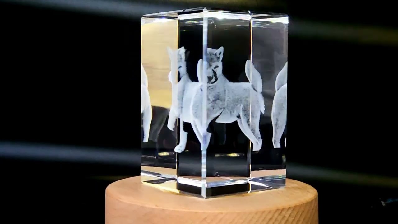Loyal Spirit: 3D Engraved Crystal Shiba Inu - FSDG18