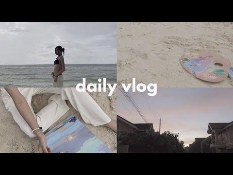 vlog 🎨 breather week, paint with me, chill beach day