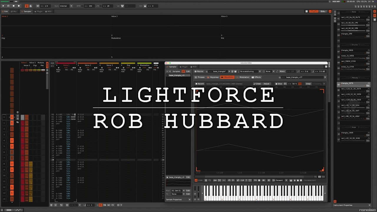 Rob Hubbard: Lightforce [C64 cover in Renoise] 🎹 - YouTube