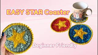 Beginner-Friendly Crochet Star Coaster 🌟 Step-by-Step