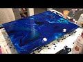 Dolphin?? acrylic pour!  Open cup/ abstract art