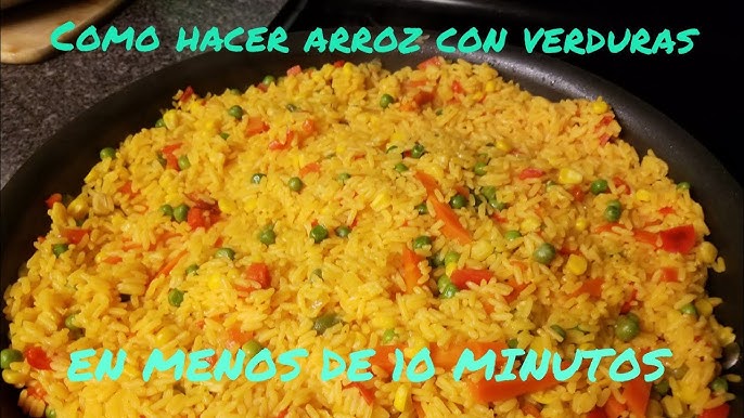 Arroz blanco con vegetales  En arrocera eléctrica 