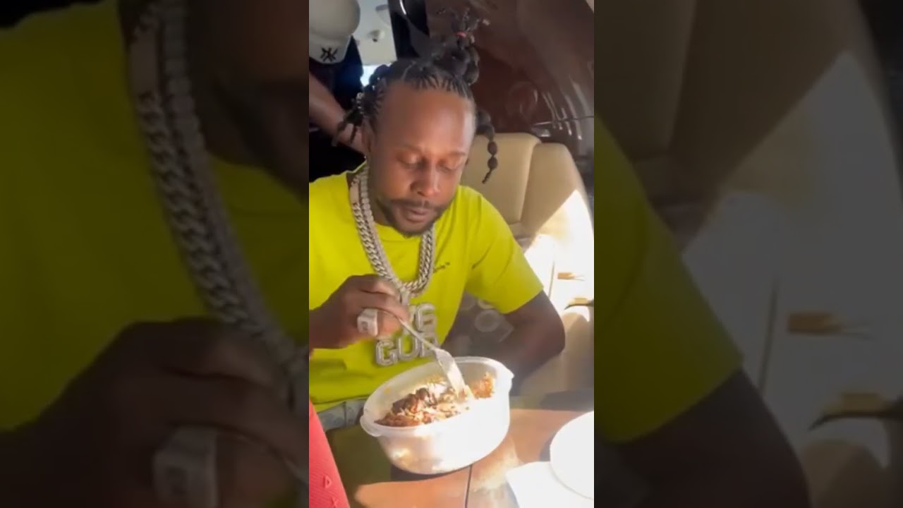 popcaan private jet home cook meal 