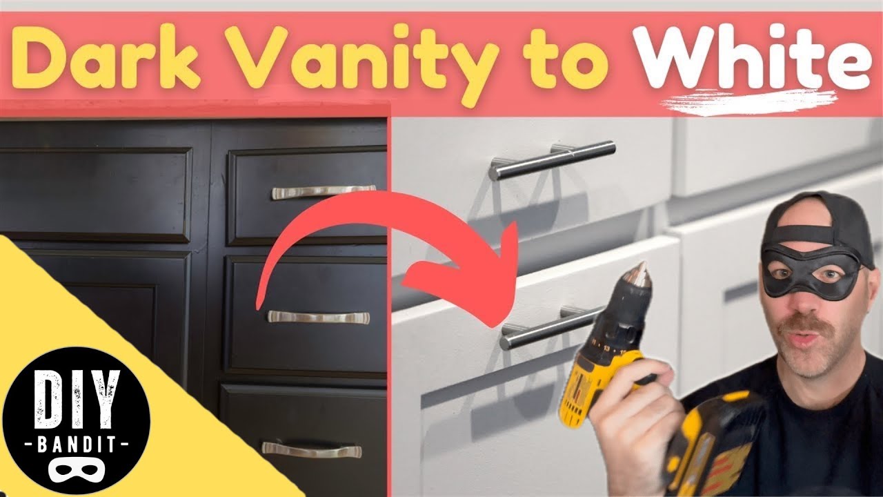 🍒 Can You Paint Over a Bathroom Vanity? How to Make Dark Stained Vanity