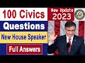 New update official 100 civics questions  answers full answers for us citizenship interview 2023