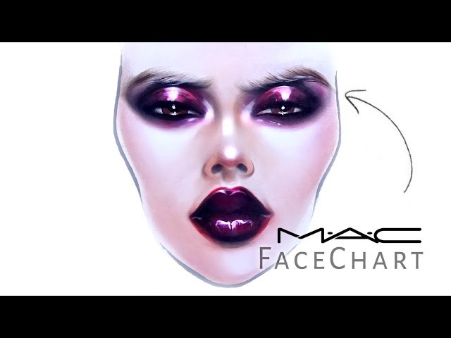 Mac Face Chart Drawing With Makeup On