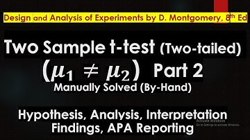 Two sample t-test for difference of means | t-test by hand | Hypothesis Testing example solve Part 2