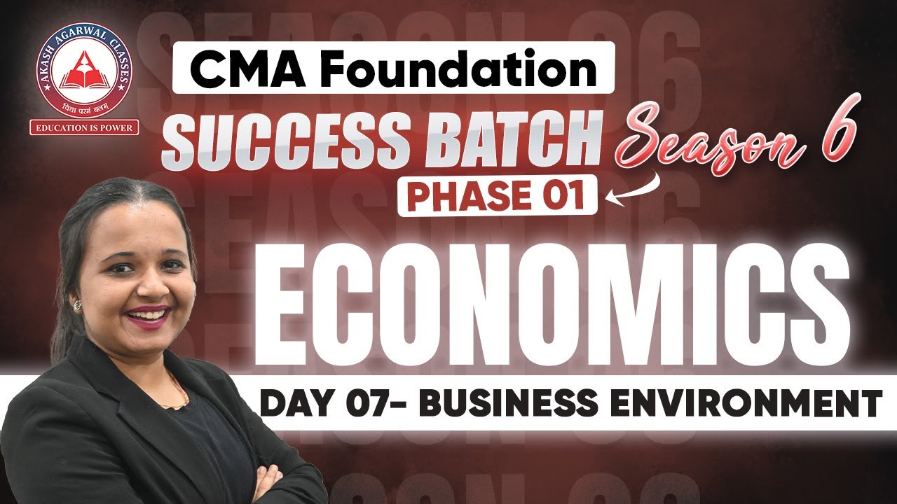 CMA Foundation ECONOMICS Day 07- Business Environment | Success Batch ...