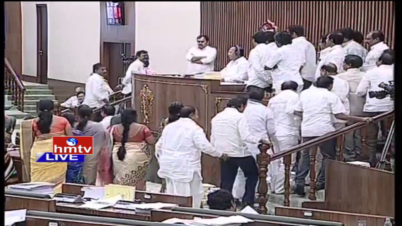 YSRCP Leaders Protest Continues In AP Assembly | TDP Leaders Fires On YS Jagan | HMTV