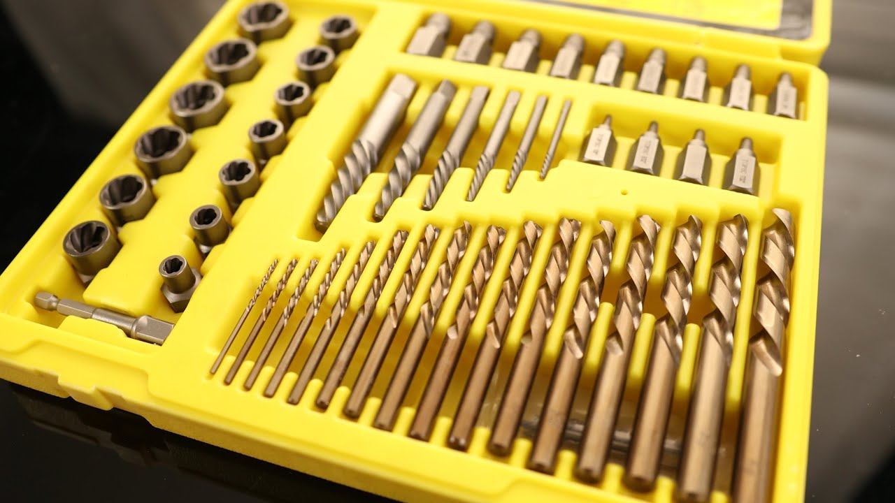 Topec 49pcs Screw Extractor/Drill Bit Set, Professional Remove Set for Removing Broken Studs, Bolts